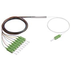 Splitter 1x8 fibra ottica monomodale connettori SC/APC G.657.A1 preterminato telecomunicazioni