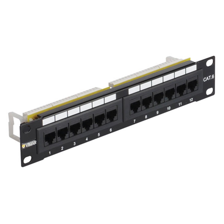 Pannello 10in 12 RJ45 Cat6 UTP 1u