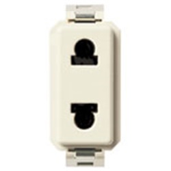 Presa 2P 15A 250V Euroamericana per spine piatte e ø4,8 mm standard USA+EU