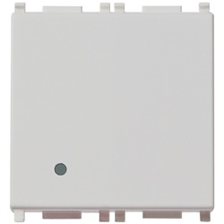 Pulsante 1P NO 10A 250V illuminabile tasto sostituibile 2 moduli Silver