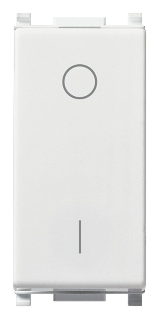 Interruttore 2P 16AX antibatterico illuminabile bianco per impianti elettrici residenziali