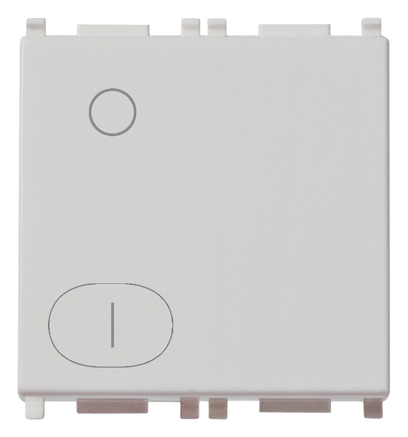 Interruttore 2P 16AX 2 moduli Silver illuminabile per lampade 200W max