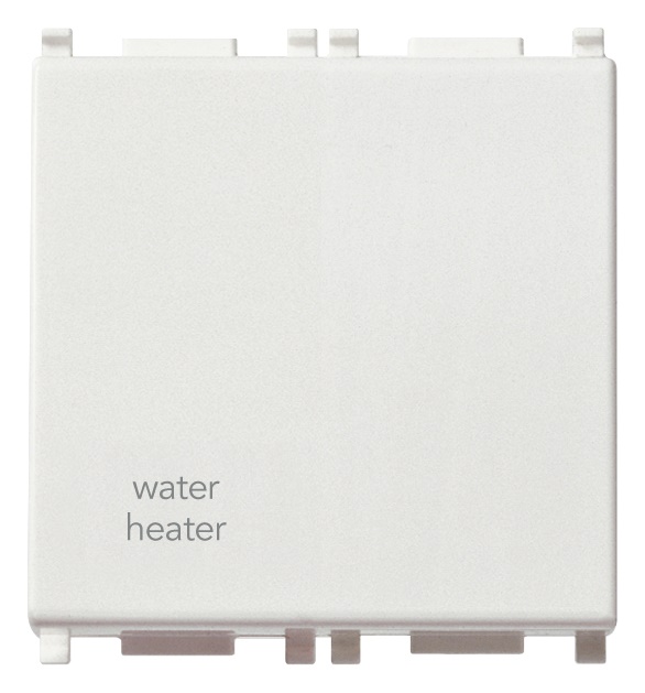 Interruttore 2P 20AX illuminabile simbolo Water/Heater 2 moduli bianco per impianti elettrici casa