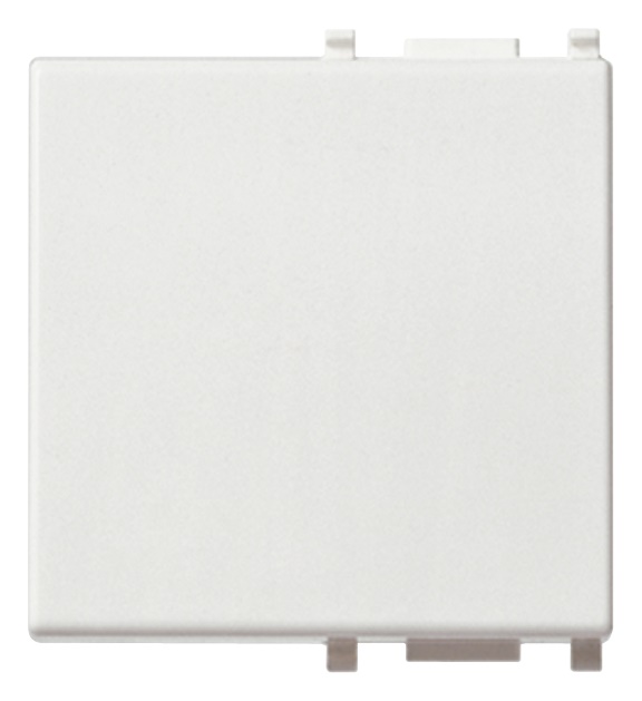Tasto 2 moduli illuminabile anello antibatterico bianco per impianti elettrici