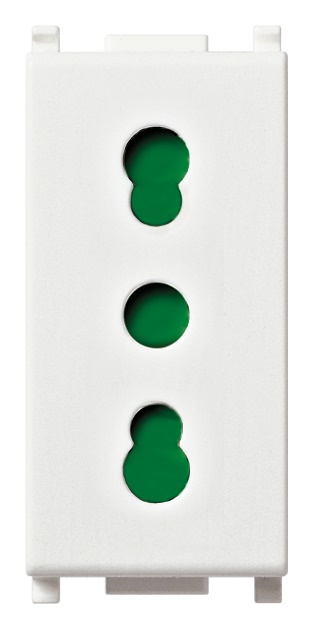 Presa 2P+T 16A P17/11 antibatterica bianca standard italiano per uso elettrico