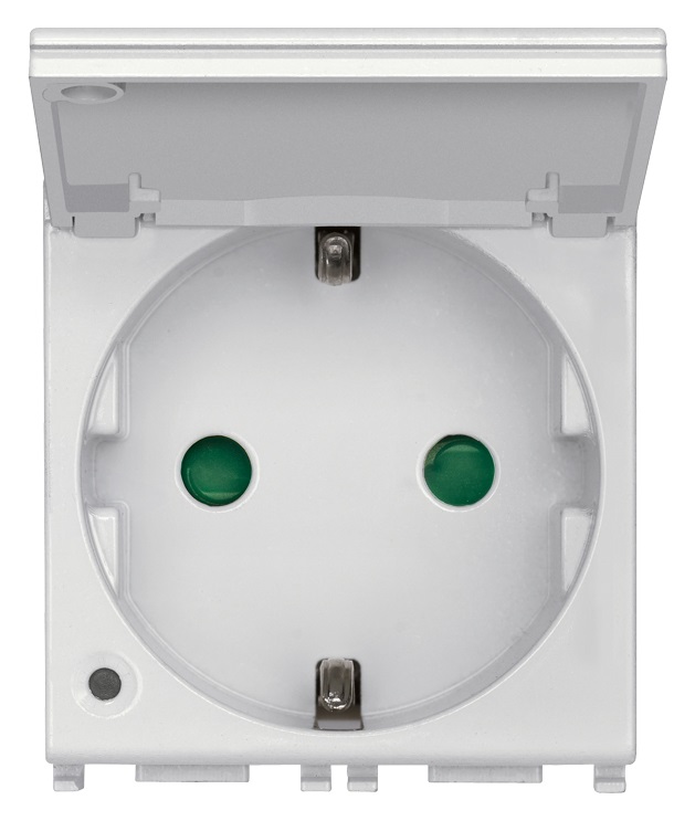 Presa SICURY 2P+T 16A DE + coper. Silver