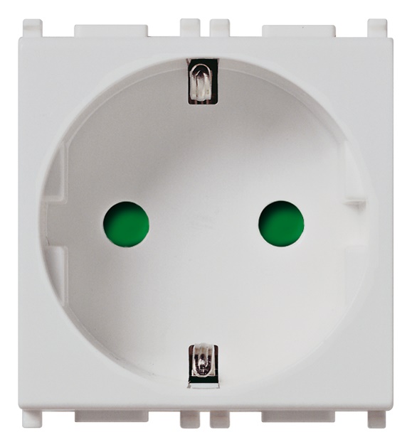 Presa SICURY 2P+T 16A 250V standard tedesco Silver 2 moduli