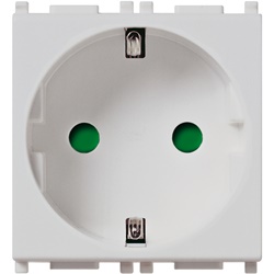Presa SICURY 2P+T 16A 250V standard tedesco Silver 2 moduli