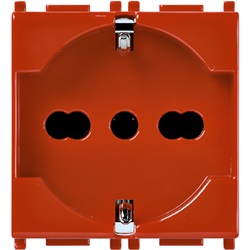 Presa 2P+T 16A univ. antibatterico rosso