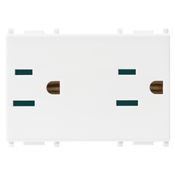 Prese elettriche SICURY 2P+T 15A 127V standard USA Arabia Saudita bianco 3 moduli
