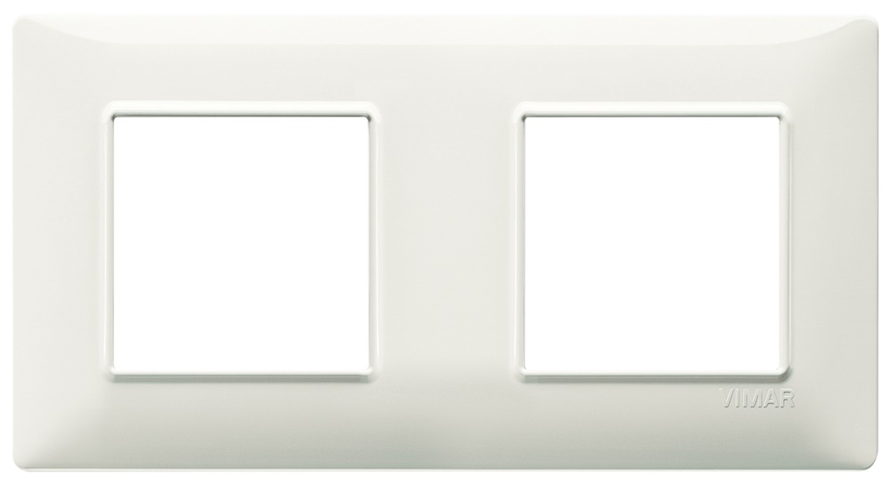 Placca 4 moduli 2+2 interasse 71 mm tecnopolimero avorio per impianti elettrici