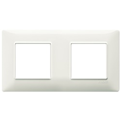 Placca 4 moduli 2+2 interasse 71 mm tecnopolimero avorio per impianti elettrici