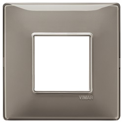 Placca 2 moduli BS tecnopolimero Reflex cenere per impianti elettrici