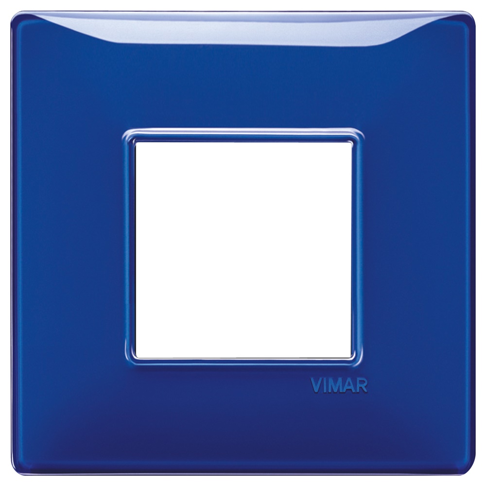 Placca 2 moduli BS tecnopolimero Reflex zaffiro per installazioni elettriche