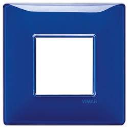 Placca 2 moduli BS tecnopolimero Reflex zaffiro per installazioni elettriche