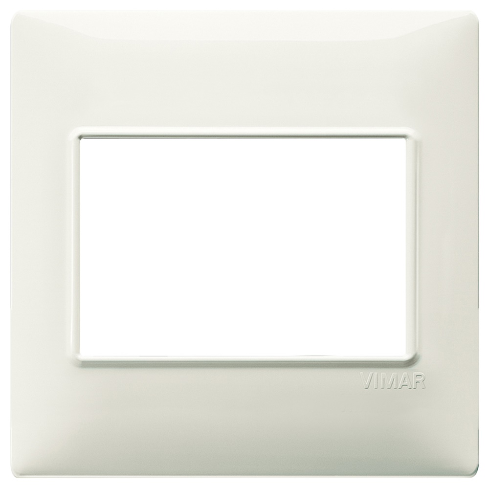 Placca 3 moduli tecnopolimero avorio per impianti elettrici standard