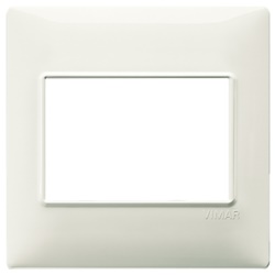 Placca 3 moduli tecnopolimero avorio per impianti elettrici standard