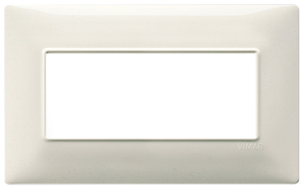 Placca 5 moduli BS tecnopolimero bianco granito per installazioni elettriche