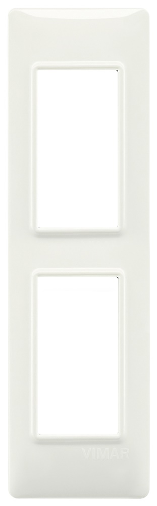 Placca 2 moduli tecnopolimero avorio per pannelli elettrici