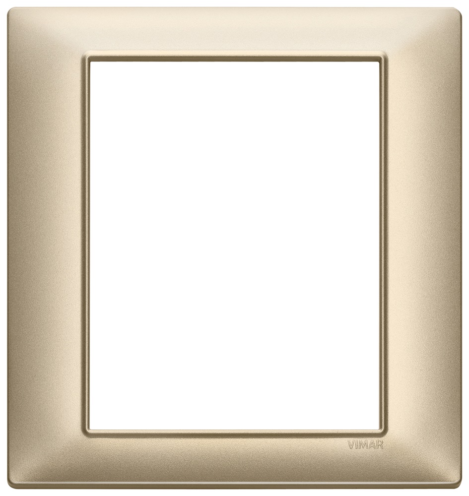 Placca 8 moduli champagne opaco tecnopolimero design moderno installazione elettrica