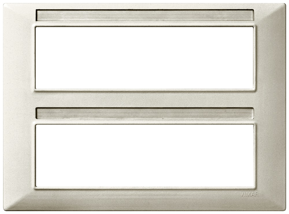 Placca 14 moduli tecnopolimero nichel opaco per impianti elettrici