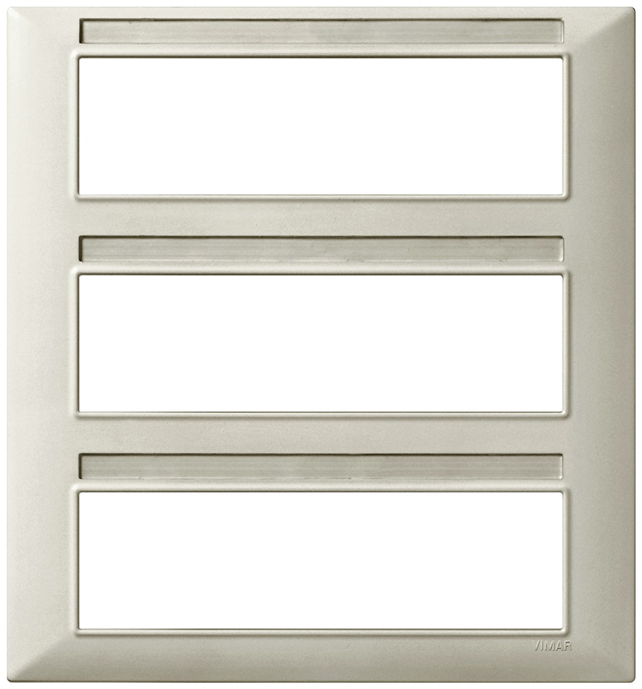 Placca 21 moduli tecnopolimero nichel opaco per installazioni elettriche