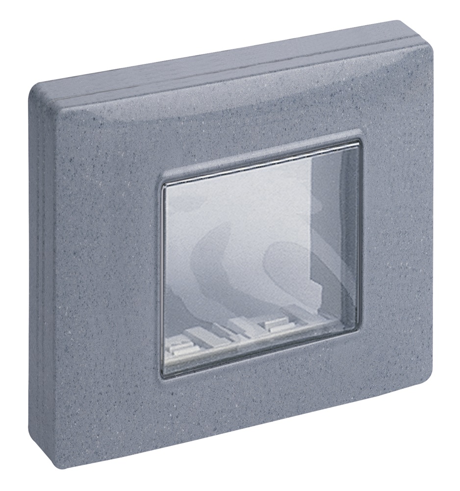 Calotta IP55 2 moduli con viti grigio granito per scatole da incasso parete