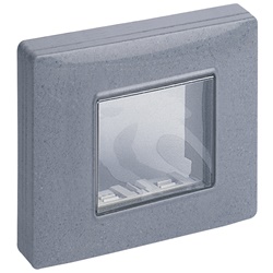 Calotta IP55 2 moduli con viti grigio granito per scatole da incasso parete