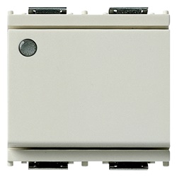 Interruttore 1P 16AX luminoso 2 moduli bianco per segnalazione lampade