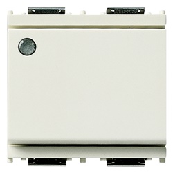 Deviatore 1P 16AX luminoso 2 moduli bianco per impianti elettrici residenziali