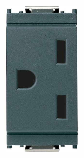 Presa elettrica 2P+T 15A 250V standard americano grigio uso domestico e industriale