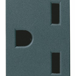 Presa elettrica 2P+T 15A 250V standard americano grigio uso domestico e industriale