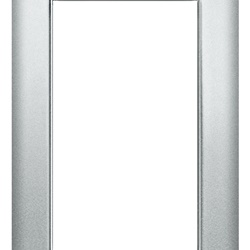 Placca Rondò 1 modulo metallo pressofuso argento metallizzato per pannelli