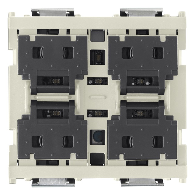 Comando quattro pulsanti indipendenti KNX bianco 2 moduli per automazione casa