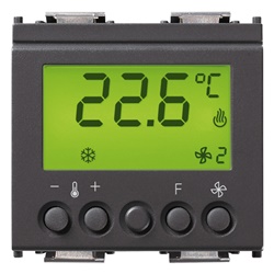 Termostato KNX elettronico 2 zone controllo temperatura riscaldamento condizionamento grigio 2 moduli