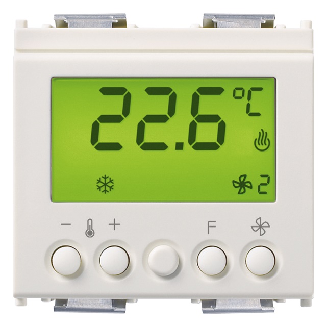 Termostato KNX bianco elettronico controllo temperatura 2 zone riscaldamento condizionamento 2 moduli
