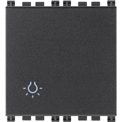 Pulsante 1P NO 10A 250V luce illuminabile tasto sostituibile 2 moduli grigio