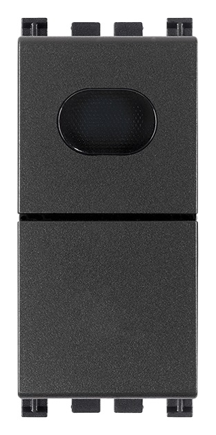 Pulsante 1P NO 10A 250V con spia grigio per segnalazione elettrica
