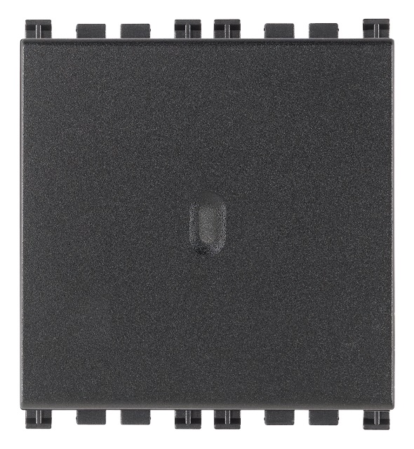 Pulsante 1P NO 10A 250V assiale illuminabile tasto sostituibile 2 moduli grigio per impianti elettrici