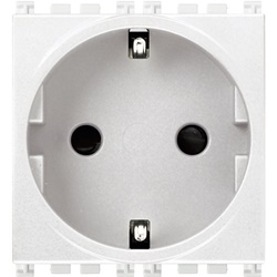 Presa SICURY 2P+T 16A 250V standard tedesco bianco 2 moduli