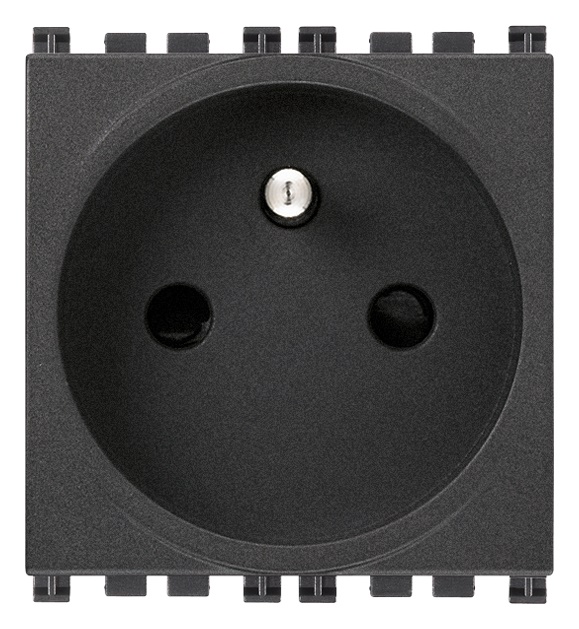 Presa SICURY 2P+T 16A 250V standard francese grigia 2 moduli per impianti elettrici domestici e industriali