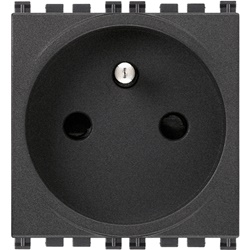 Presa SICURY 2P+T 16A 250V standard francese grigia 2 moduli per impianti elettrici domestici e industriali