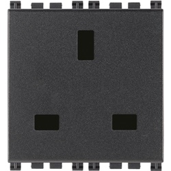Presa elettrica 2P+T 13A 250V grigio standard inglese 2 moduli
