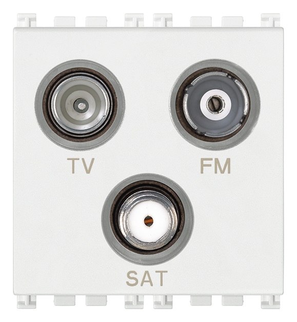 Presa TV-FM-SAT diretta 3 uscite bianco