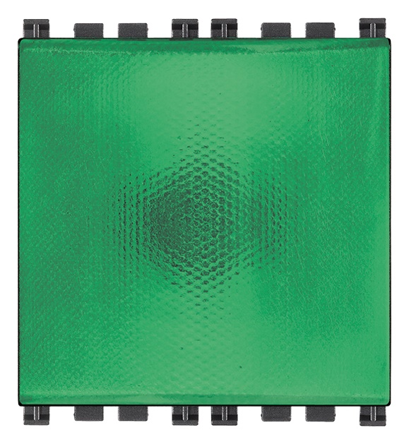 Spia prismatica verde 230 V 3 W max diffusore 2 moduli per lampade industriali