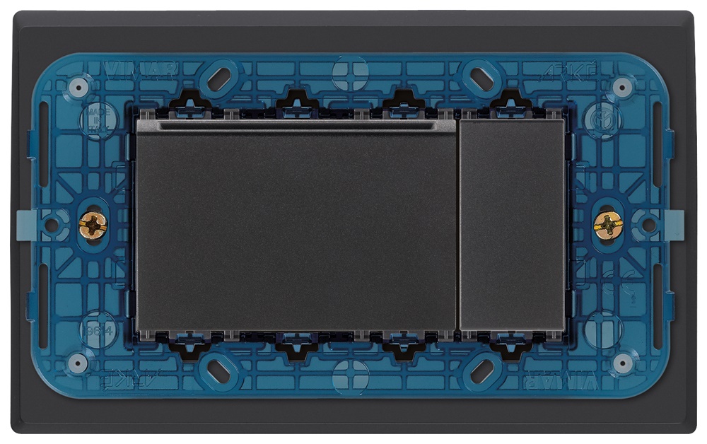 Programmatore carte transponder grigio 4 moduli da tavolo per placca montaggio