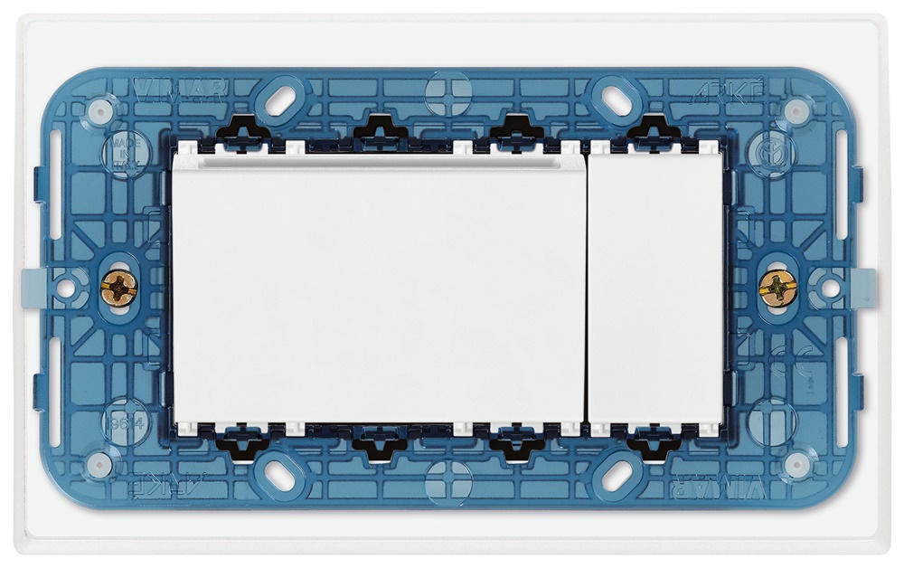 Programmatore carte transponder bianco 4 moduli da tavolo per placca integrativa