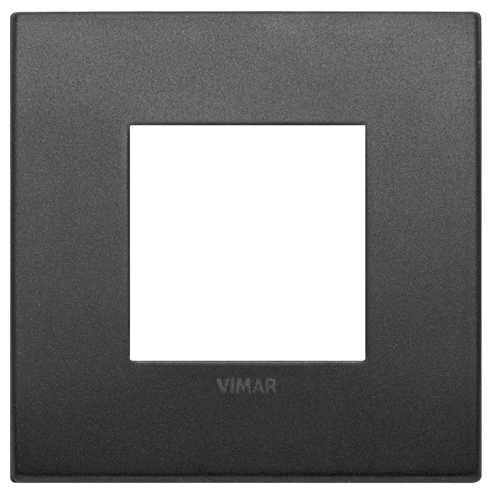 Placca Classic 2 moduli metallo grafite matt design moderno per installazioni elettriche