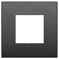 Placca Classic 2 moduli metallo grafite matt design moderno per installazioni elettriche