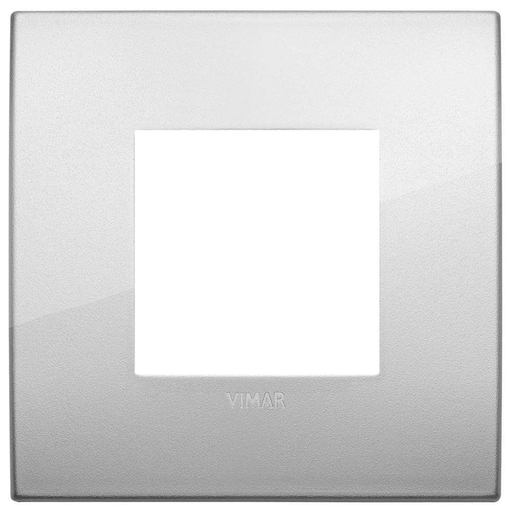Placca Classic 2 moduli metallo argento per impianti elettrici standard